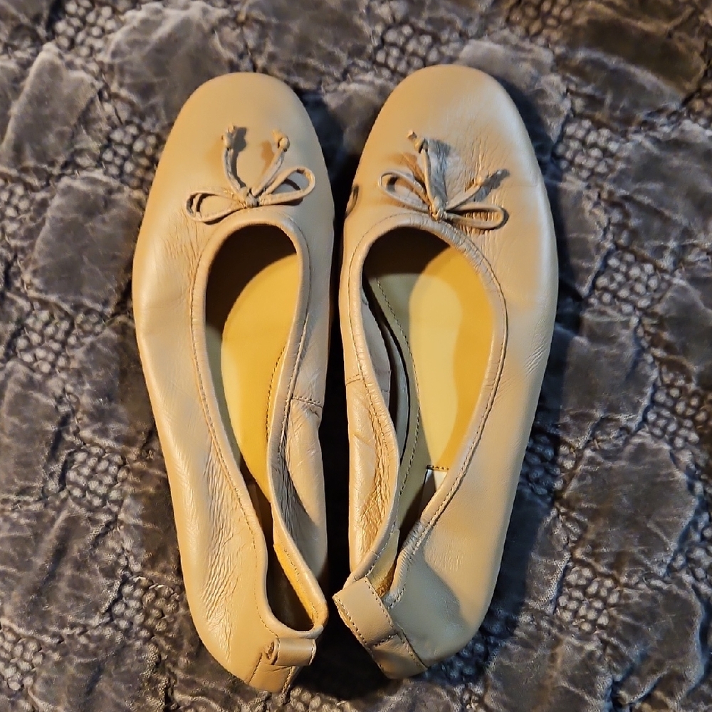 H&M Tan Leather Ballet Flats